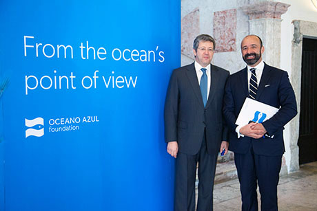 Mr Serpa Soares with the Chairman of Oceano Azul Foundation at the Launch of Oceano Azul Foundation 